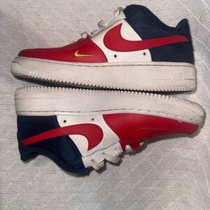 Red, White and Blue Nike Air Force Ones Low LV8 6Y or 7.5 Women